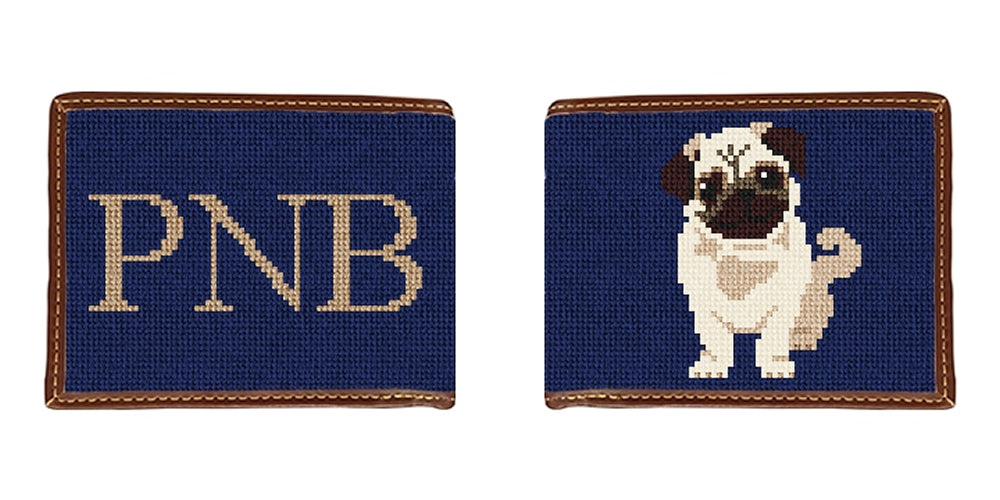 Cutie Pug Needlepoint Wallet