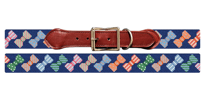 Dapper Bow Tie Needlepoint Dog Collar
