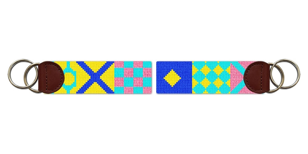 Derby Silks Needlepoint Key Fob