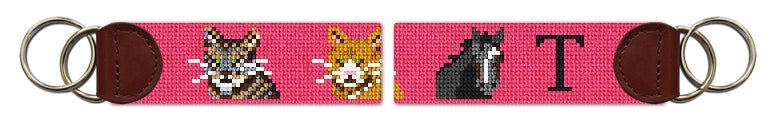Custom Needlepoint Key Fob
