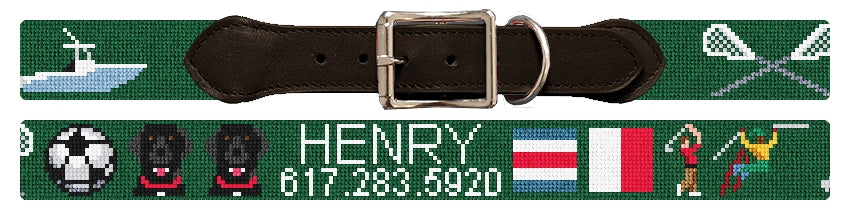 Custom Needlepoint Dog Collar