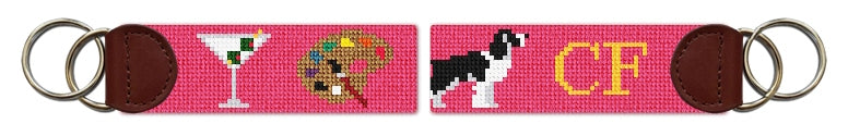Custom Needlepoint Key Fob