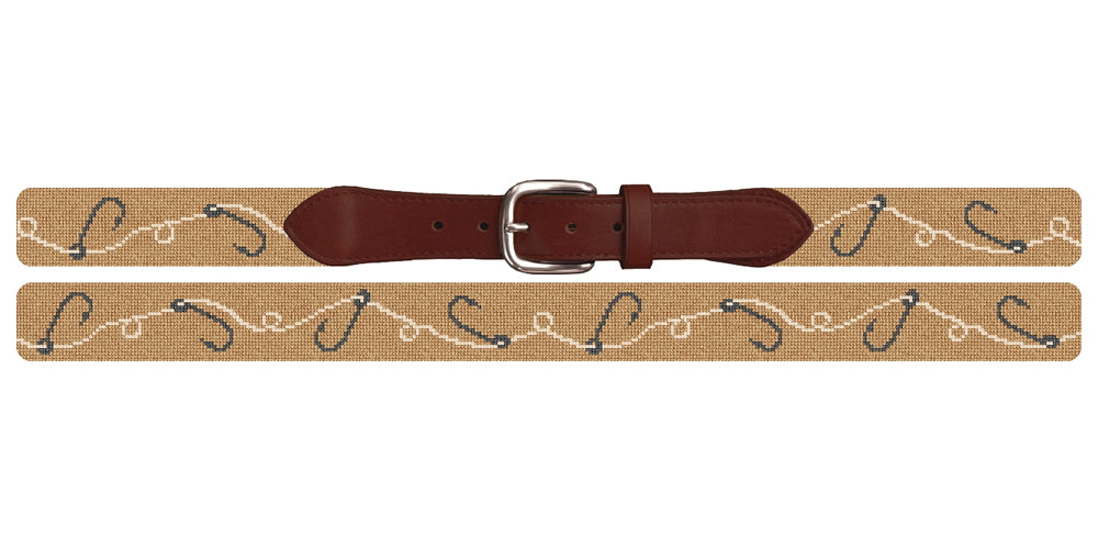 Fishhooks Needlepoint Belt