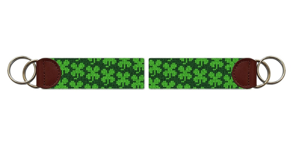 Four Leaf Clover Needlepoint Key Fob
