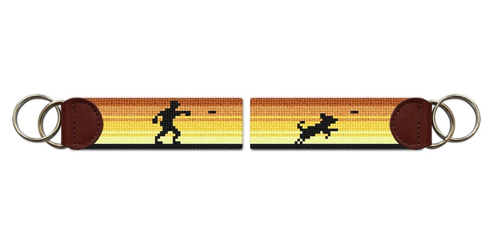 Frisbee Dog Needlepoint Key Fob
