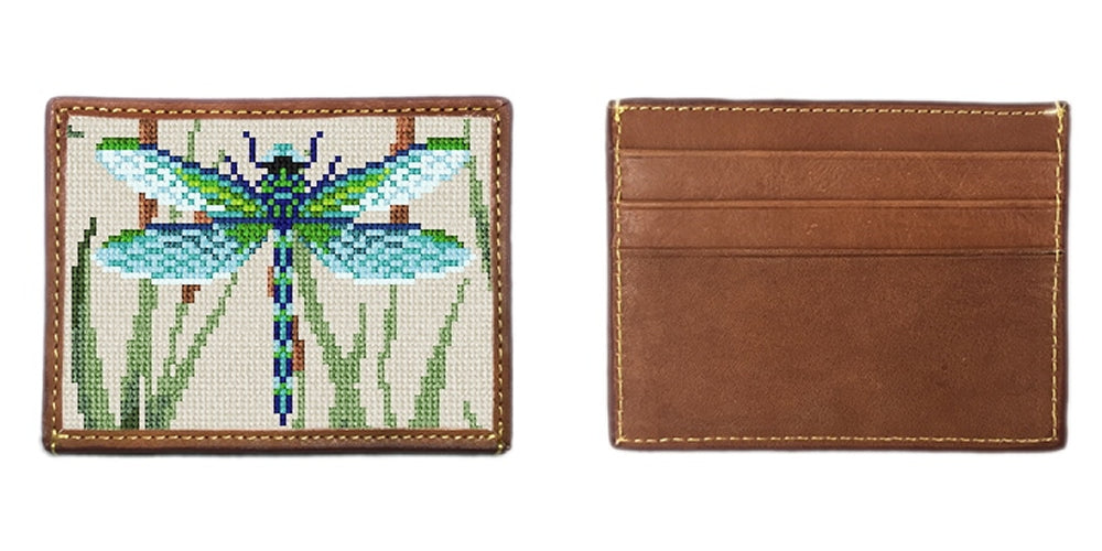 Garden Cattails Needlepoint Card Wallet