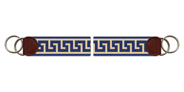 Greek Key Needlepoint Key Fob