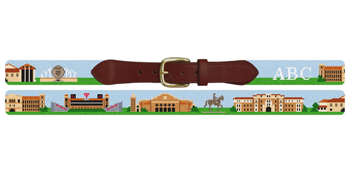 Lubbock Texas Landscape Needlepoint Belt