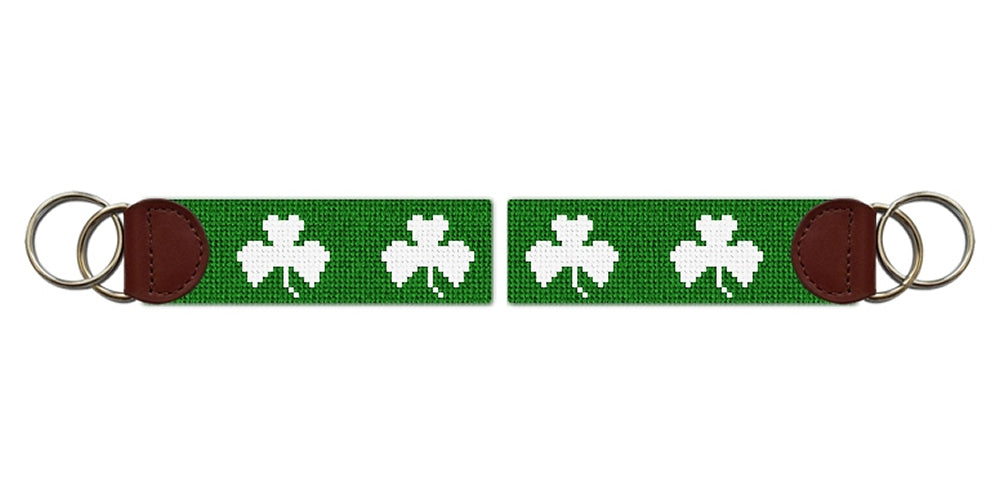Lucky Irish Clover Needlepoint Key Fob