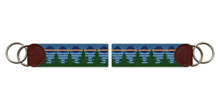 Mountain Moonlight Needlepoint Key Fob