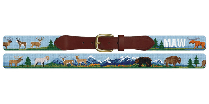 North American Big Game Needlepoint Belt