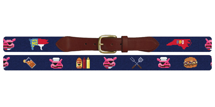 North Carolina BBQ Needlepoint Belt
