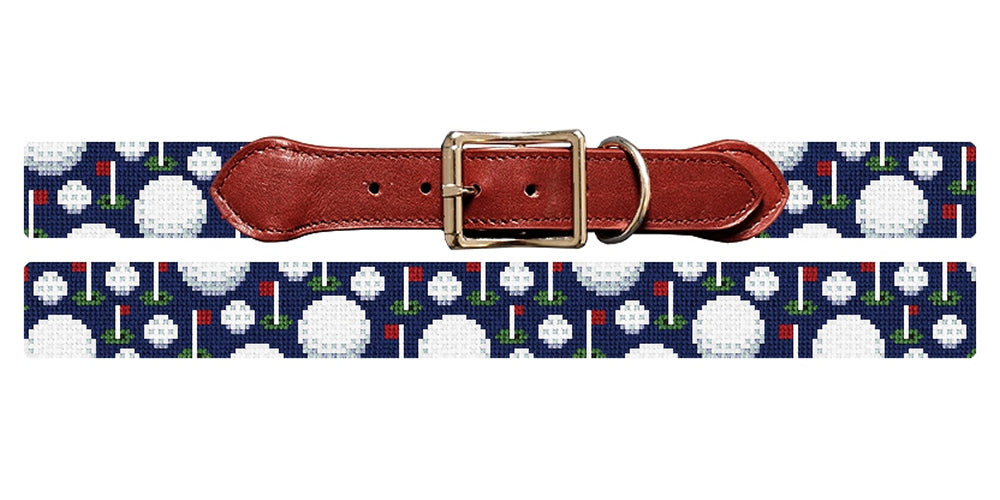On Par Golf Needlepoint Dog Collar