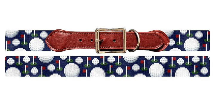 On Par Golf Needlepoint Dog Collar