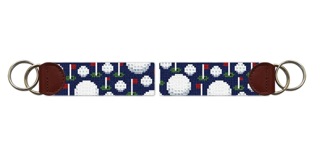 On Par Golf Needlepoint Key Fob