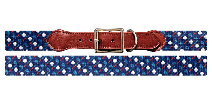 Patriotic Golf Needlepoint Dog Collar