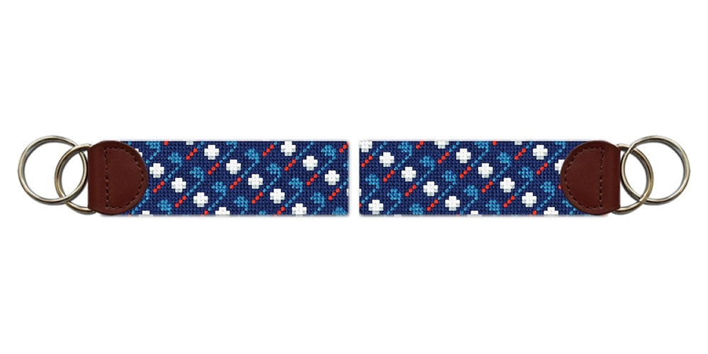 Patriotic Golf Needlepoint Key Fob