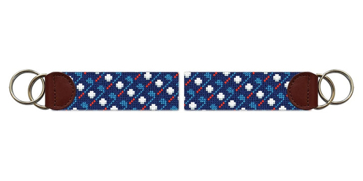 Patriotic Golf Needlepoint Key Fob