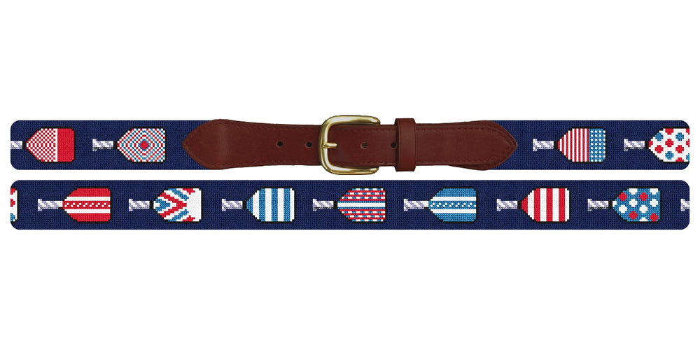 Patriotic Pickleball Needlepoint Belt