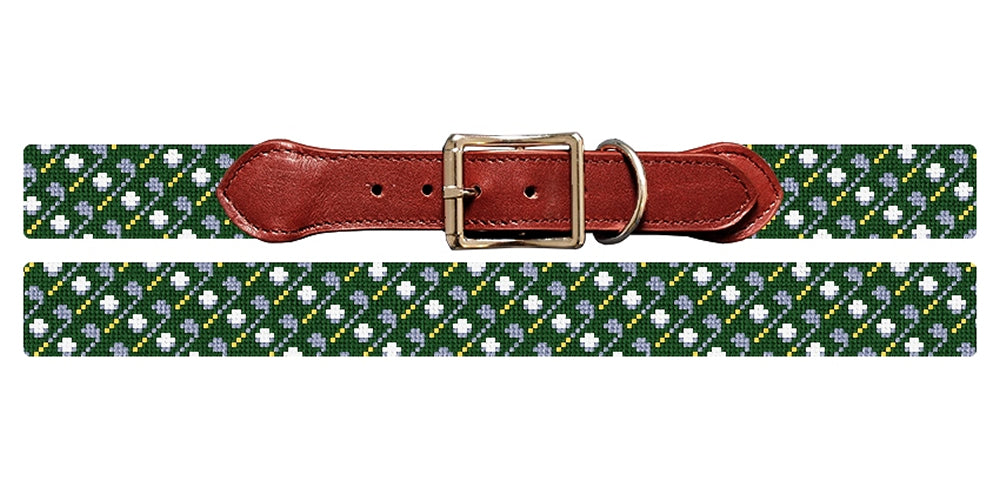Perfect Golf Pair Needlepoint Dog Collar