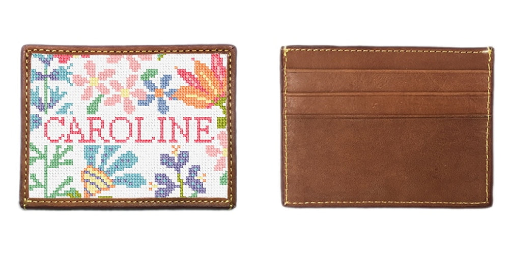 Petite Floral Needlepoint Card Wallet