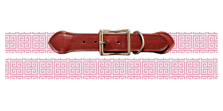 Pink Geometry Needlepoint Dog Collar