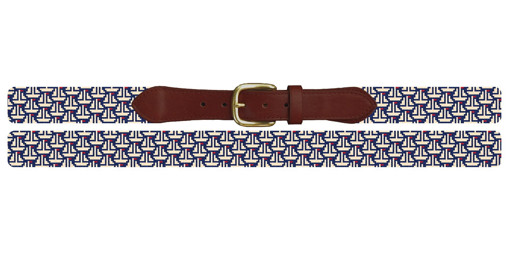 Sail Away Needlepoint Belt