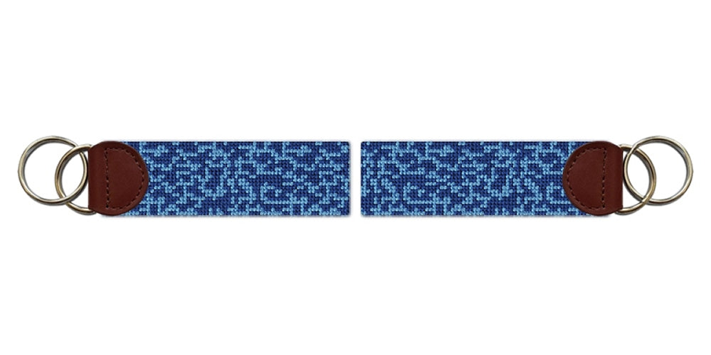 Sapphire Gator Skin Needlepoint Key Fob