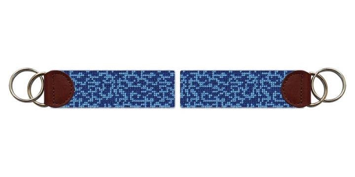 Sapphire Gator Skin Needlepoint Key Fob