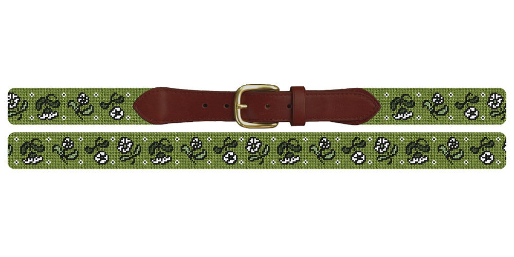 Spanish Moss Needlepoint Belt