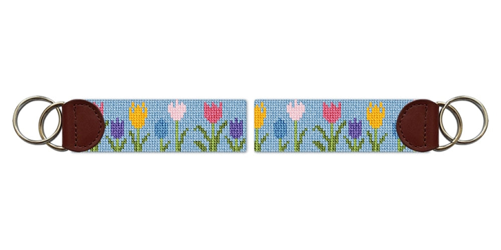 Spring Tulips Needlepoint Key Fob