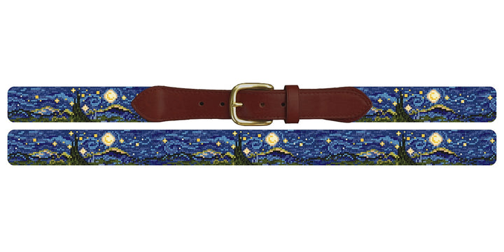Starry Night Needlepoint Belt