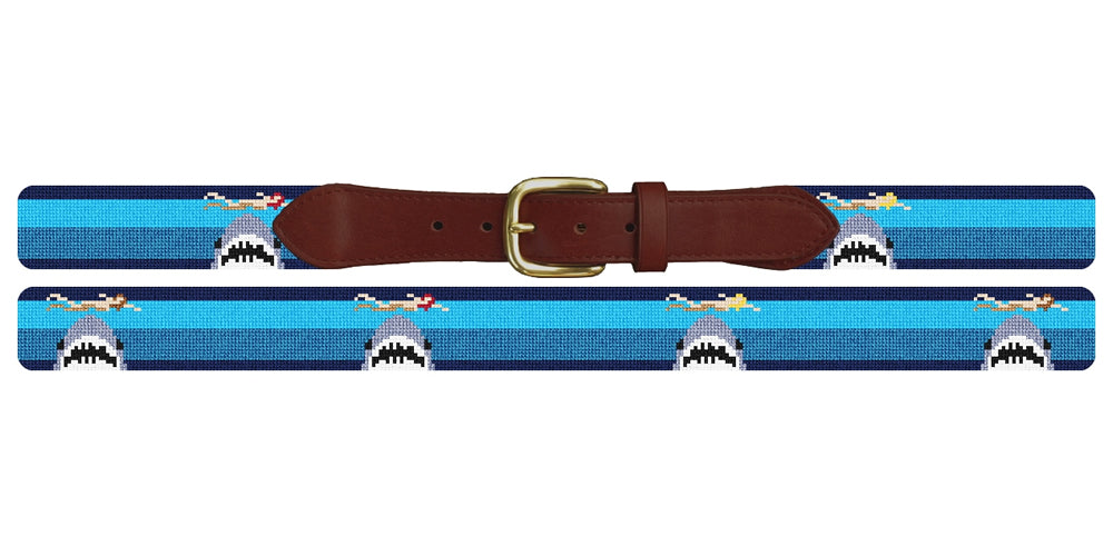 Swimming Sharks Personalized Needlepoint Belt