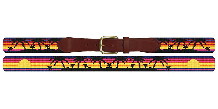 Tropical Sunset Needlepoint Belt