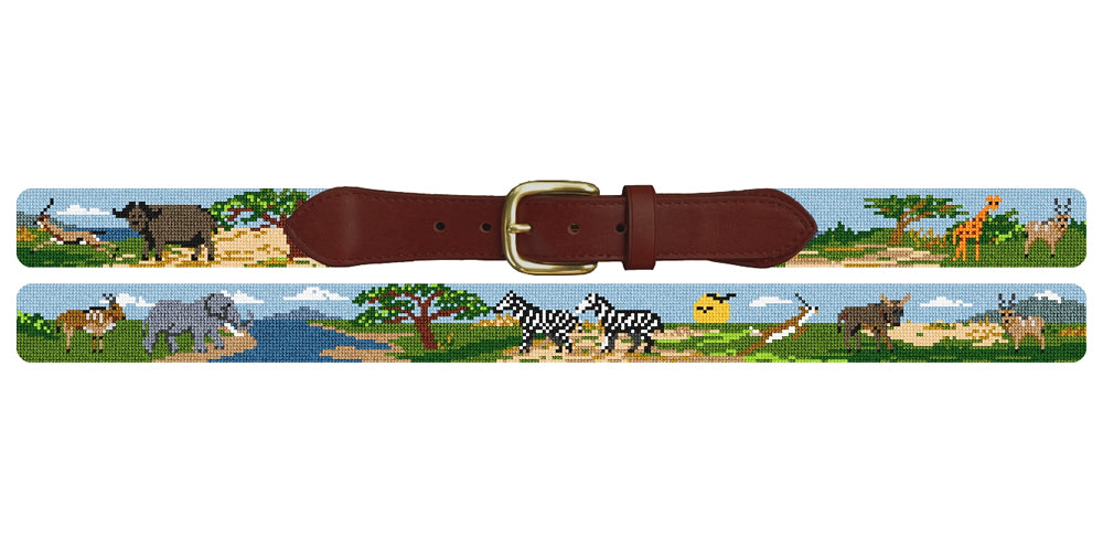 Wild Safari Needlepoint Belt