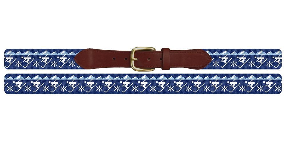 Winter Skiing Needlepoint Belt