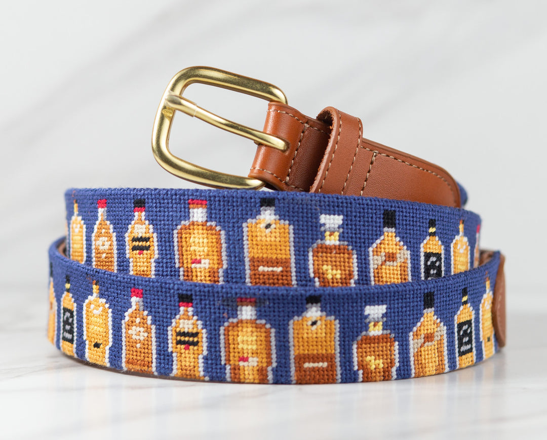 Favorite Bourbons Needlepoint Belt