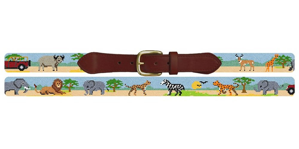 African Safari Needlepoint Belt – Brewster Belt