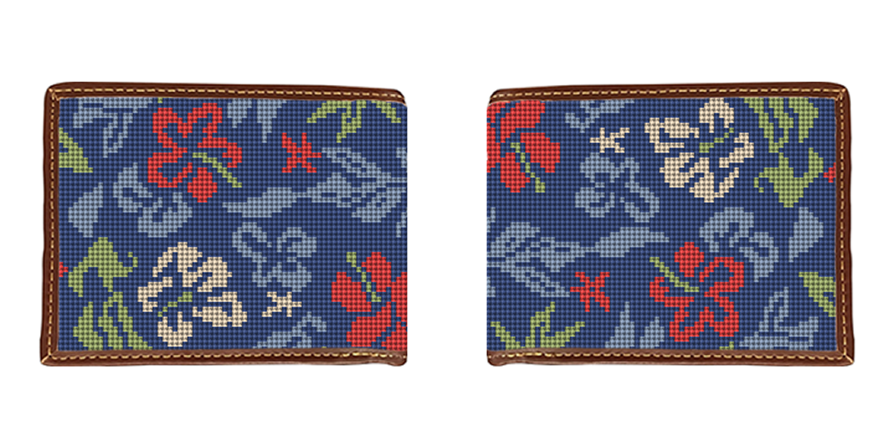 Aloha Hibiscus Needlepoint Wallet