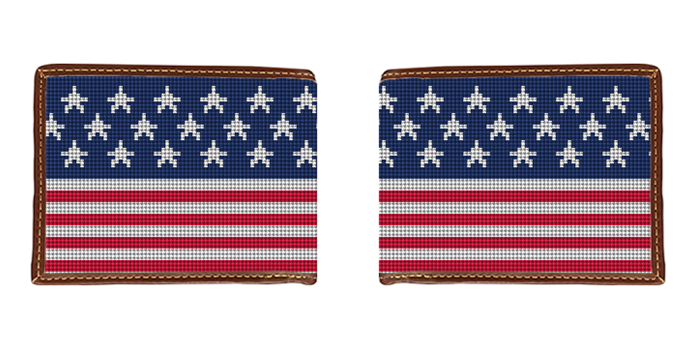 American Flag Needlepoint Wallet