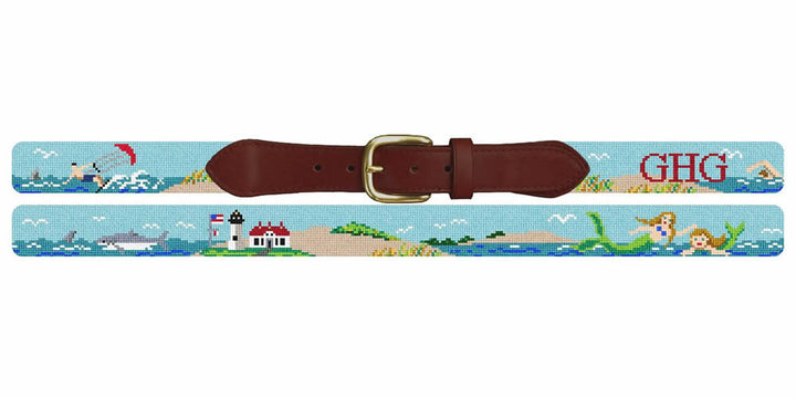 Atlantic Seashore Needlepoint Belt