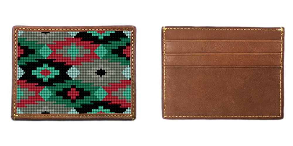 Aztec Needlepoint Card Wallet