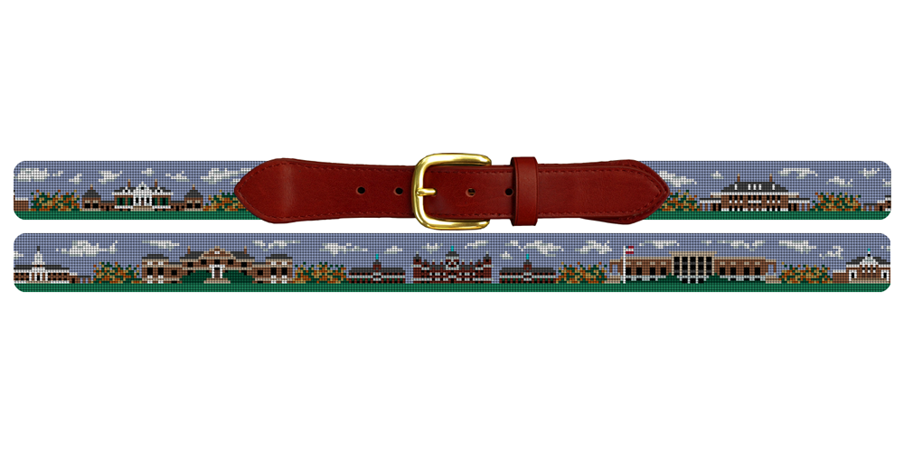 Baltimore Campus Landscape Needlepoint Belt John Hopkins University