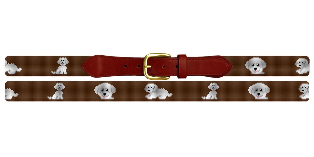 Bichon Frisé Needlepoint Belt