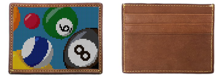 Billiards Needlepoint Card Wallet