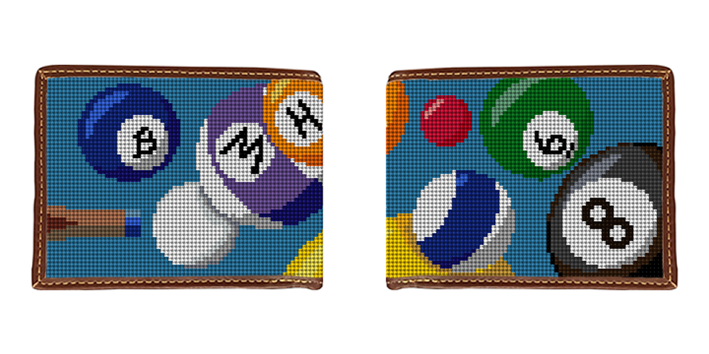 Billiards Needlepoint Wallet