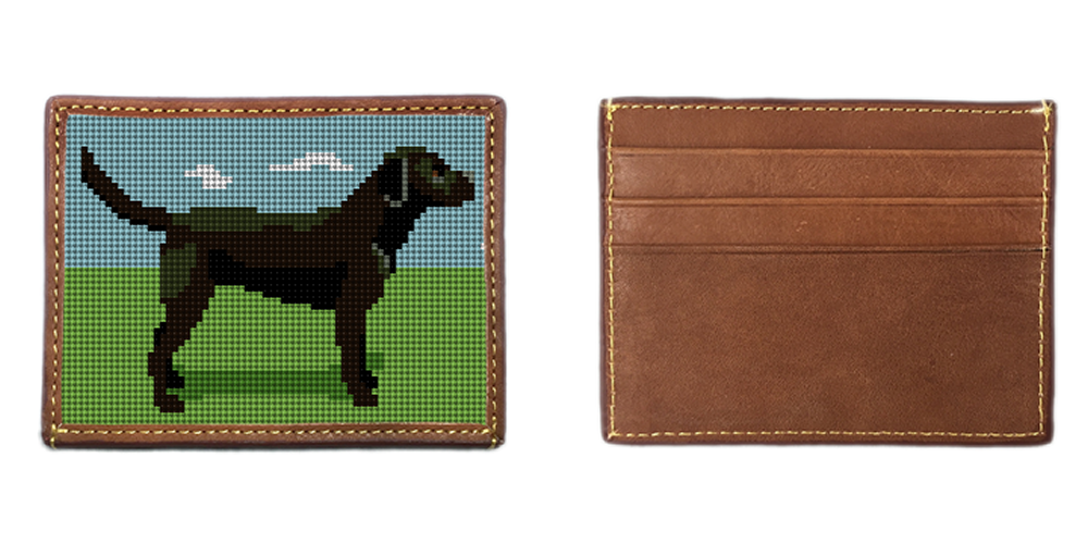 Black Lab Needlepoint Card Wallet