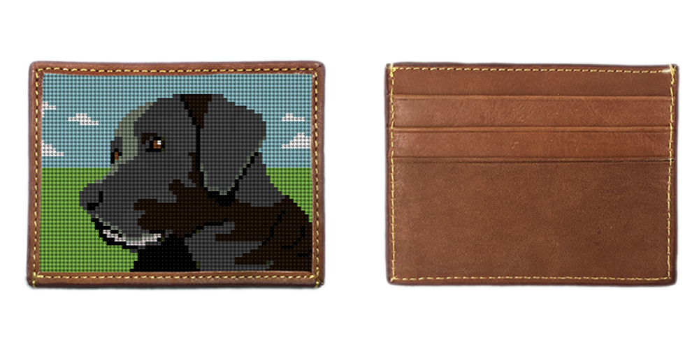 Black Lab Portrait Needlepoint Card Wallet