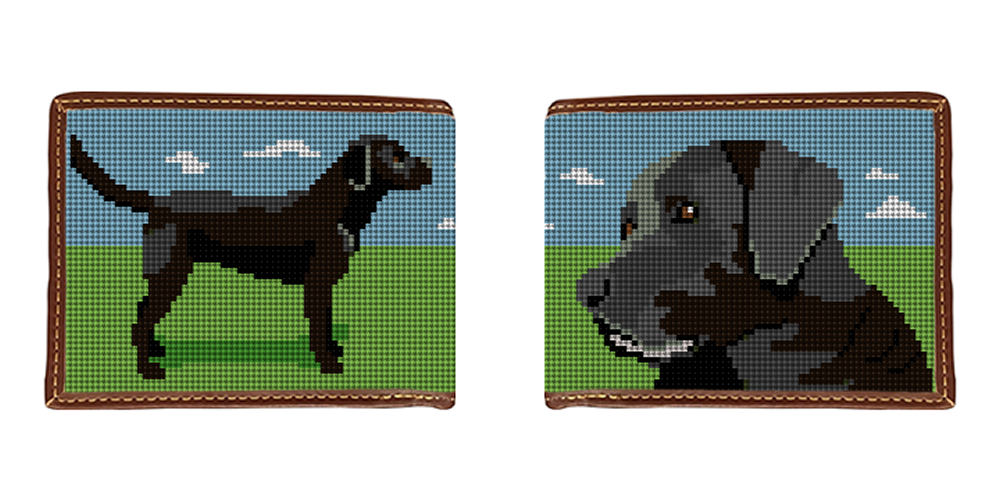 Black Lab Landscape Needlepoint Wallet