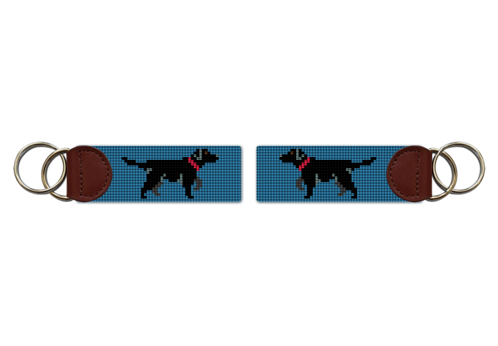 Black Lab Needlepoint Key Fob